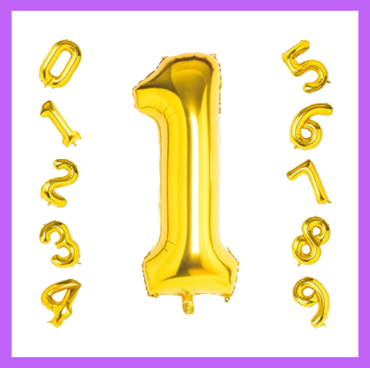 40" Gold Number Foil Balloons