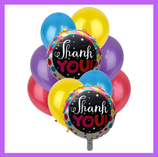 10 Pcs Set Thank You Balloon Bouquet BQ05