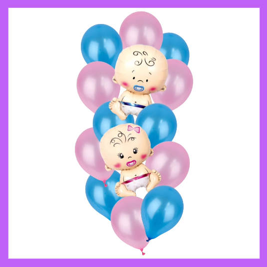 14 Pcs set Gender Revel Balloon Bouquet BQ18