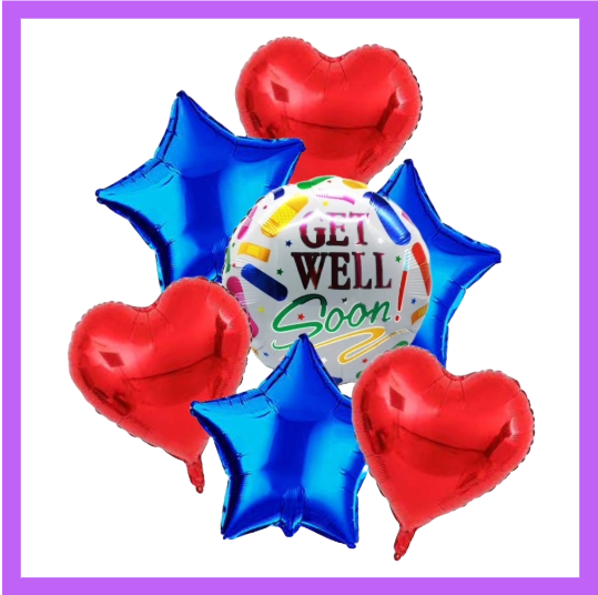 7 Pcs Get Well Soon Balloon Bouquet BQ17