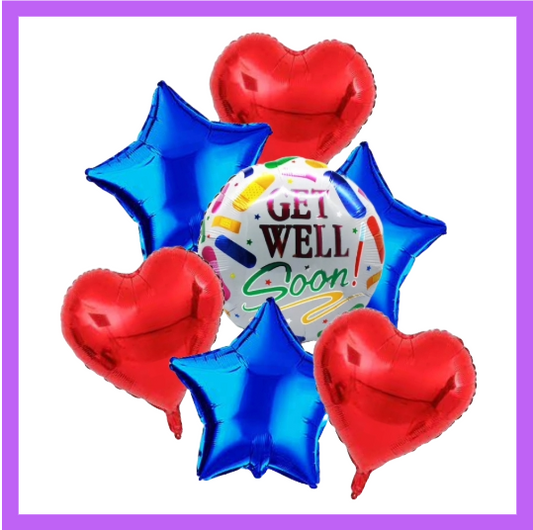 7 Pcs Get Well Soon Balloon Bouquet BQ17