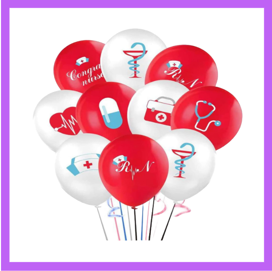 12-piece Nurse Medical Field Themed Balloon Bouquet BQ86