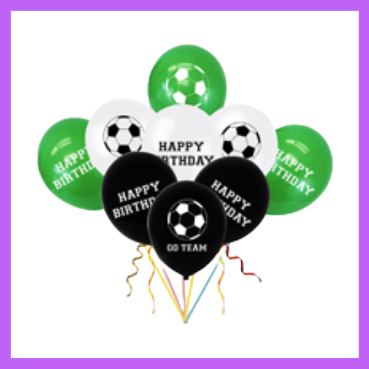 12 Pcs set of Soccer Ball Happy Birthday Balloon Bouquet BQ103