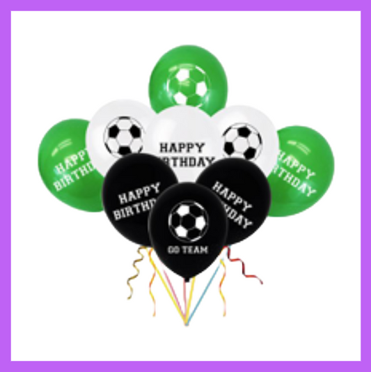 12 Pcs set of Soccer Ball Happy Birthday Balloon Bouquet BQ103