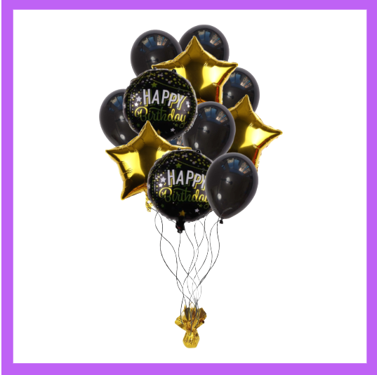 12 Pcs Large Happy Birthday Balloon Bouquet with Balloon Weight BQ51