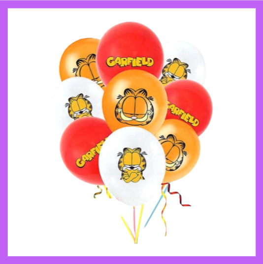 6 Pcs set of Lasagna Loving Cartoon Cat Balloon Bouquet BQ105