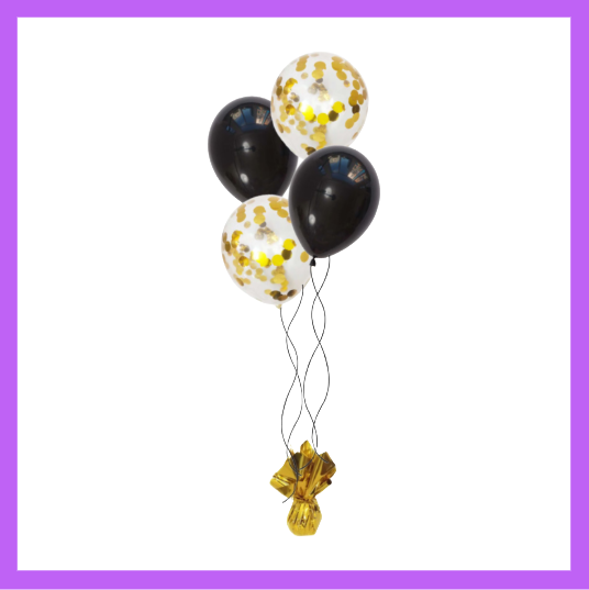 5 Pcs Black and Gold Cute Table Topper Balloon Bouquet BQ52