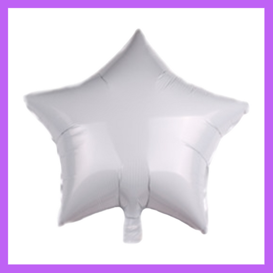 18" White Foil Star Balloon FS07