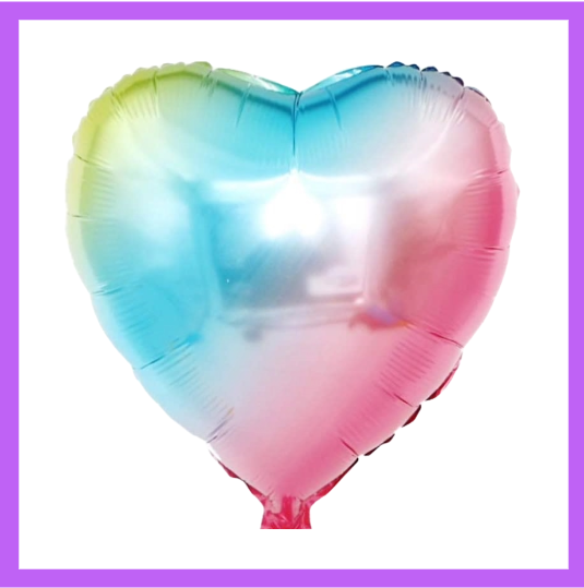 18" Gradient (multicolor) Heart Foil Balloon FH02