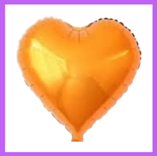 18" Orange Heart Foil Balloon FH17