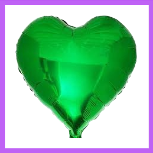 18" Green Heart Foil Balloon FH15