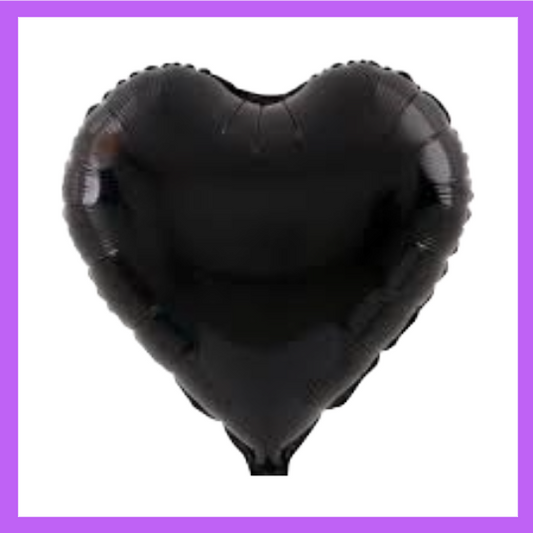 18" Black Heart Foil Balloon FH12