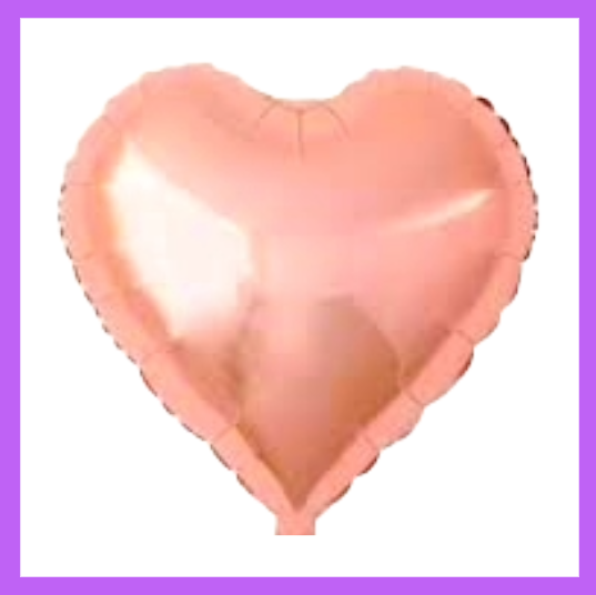 18" Champaign Gold Heart Foil Balloon FH13