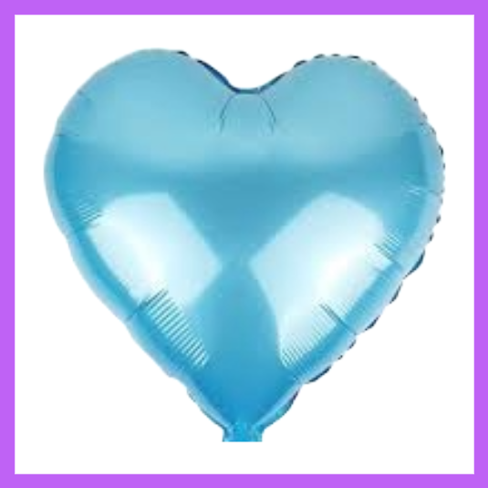 18" Pearl Blue Heart Foil Balloon FH06