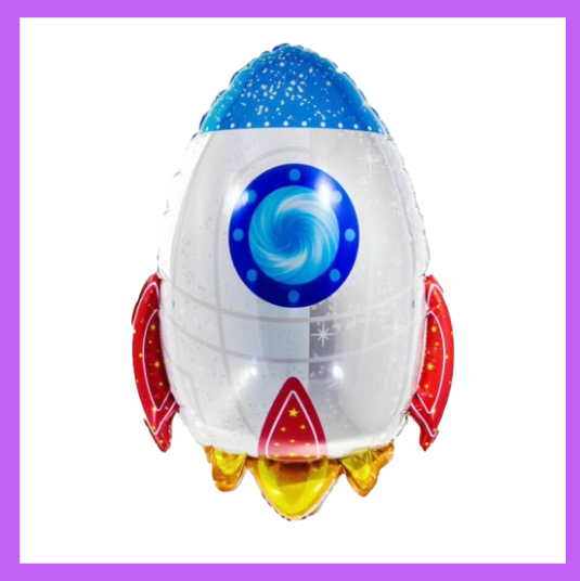 Large 29x23 Inch Large Rocket Spaceship Foil Balloon SC65