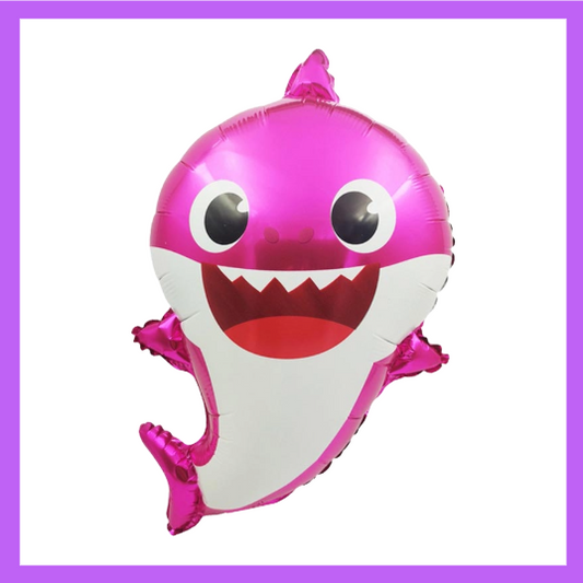 26x18 Pink Cartoon Shark Foil Balloon SC87