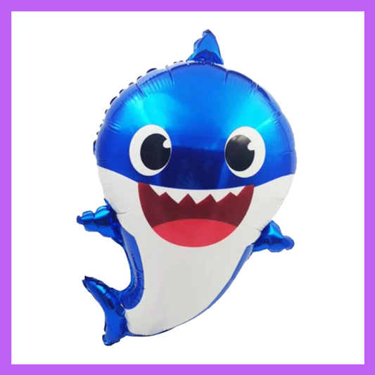 26x18 Blue Cartoon Shark Foil Balloon SC86