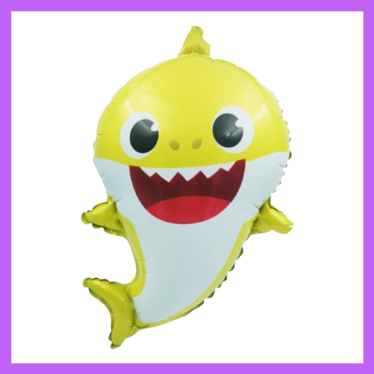 26X18 Inch Kids Yellow Cartoon Shark Foil Balloon SC129