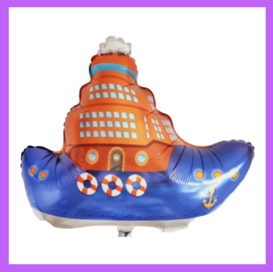 32x32 Inch Steam Boat Foil Balloon SC158