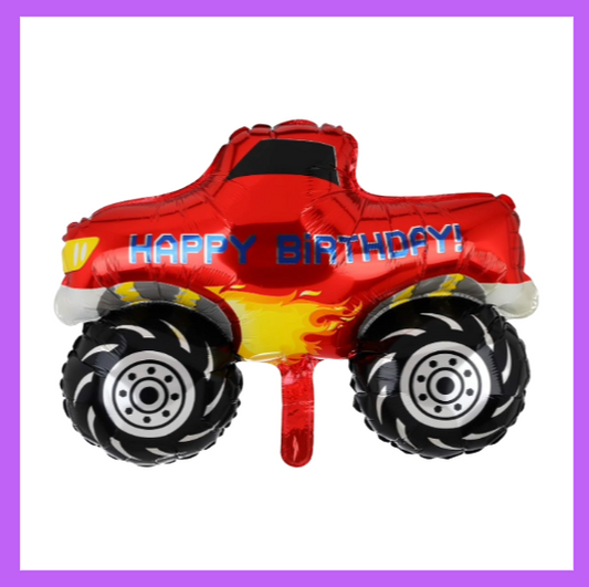 Large 29x23 Inch Foil Happ Birthday Monster Truck Balloon SC141