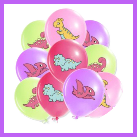 6 Piece Set of Assorted Baby Dinosaur Latex Balloon Bouquet BQ75