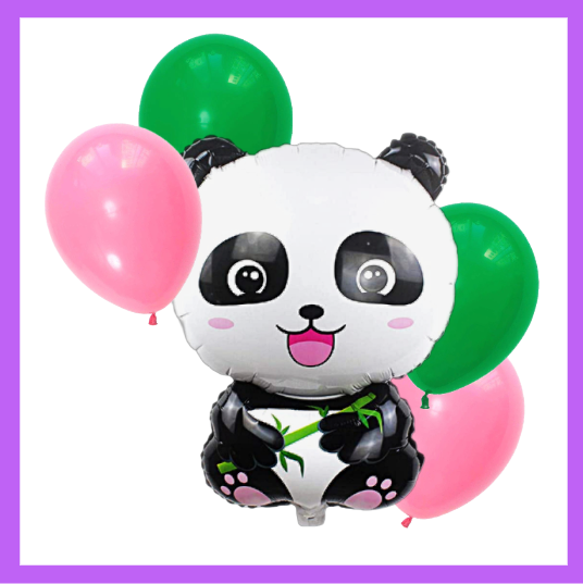 5 Pcs Set with 19x27 inch Panda Bear Balloon Bouquet BQ46