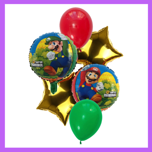 6 Pcs Set Kis Favorite Game Plummers Balloon Bouquet BQ35