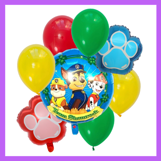 8 Pcs Kids Favorite Puppy Heros Balloon Bouquet BQ30