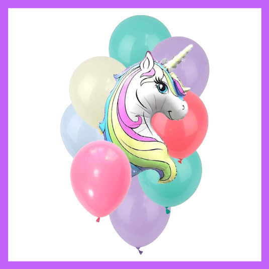 9 Pcs Set 21x31" Unicorn Balloon Bouquet BQ08