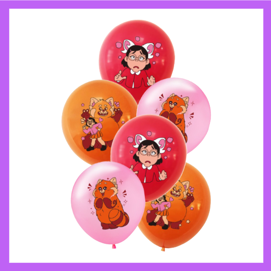 6 Piece Set Kids Favorite Red Panda 12" Latex Balloons BQ57