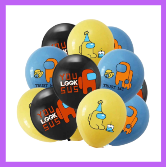 12 Pcs Set of Sabotage Mystery Game Themed Latex Balloon Bouquet BQ150