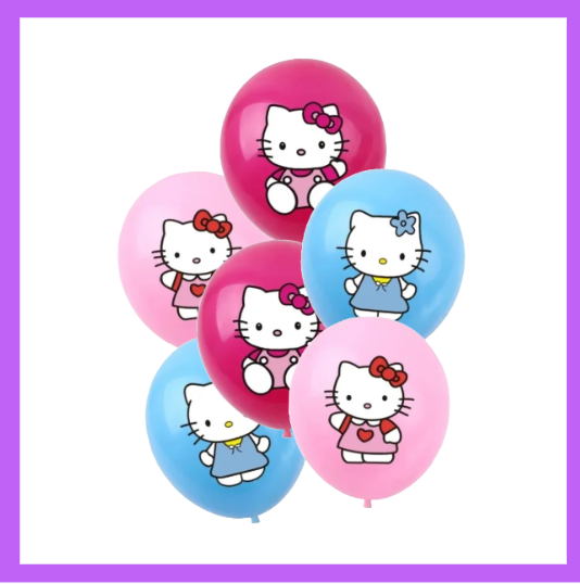 6 Pcs Set of Cute Cartoon Cat Themed Balloons BQ145