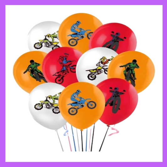 15 Pcs Set of Motorcross Themed Balloons BQ141