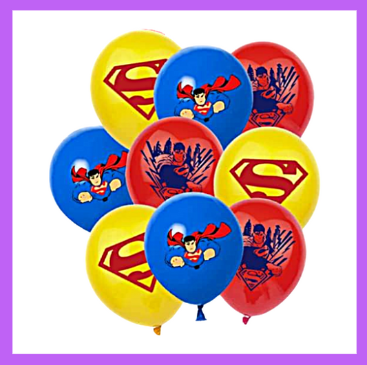 9 Pcs Set of Superman Hero Themed Balloons BQ131