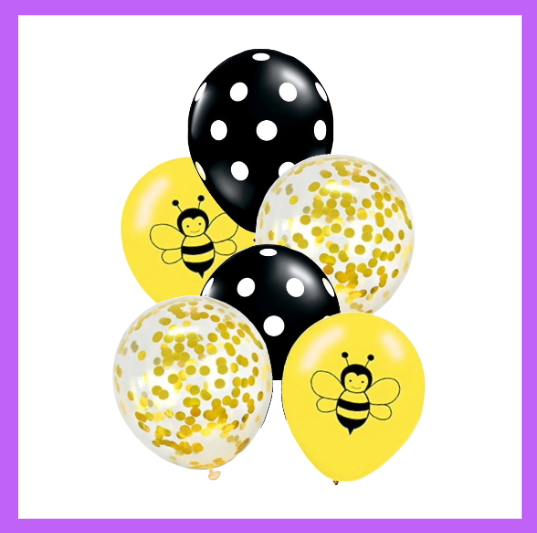 6 Pcs Set of Bumble Bee Themed Balloons Bouquet BQ119