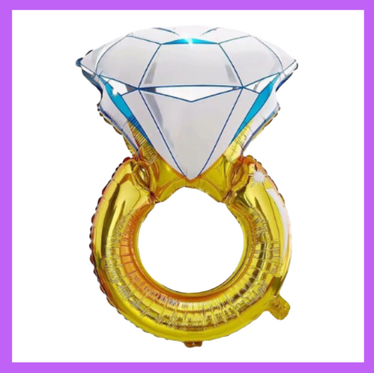 Large 43x23 Inch Dimond Wedding Ring Foil Balloon W09