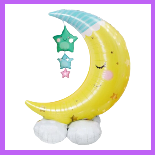 46-inch Sleepy Moon with Stars Foil Standing Balloon SB24