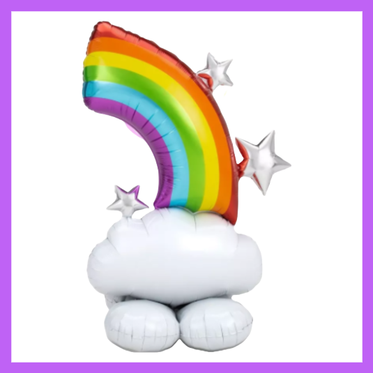 54-inch Rainbow in the Clouds Foil Standing Balloon SB23