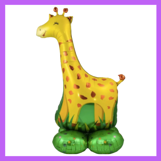 30x47 Inch Large 4 Foot Safari Giraffe Standi Foil Balloon SB33