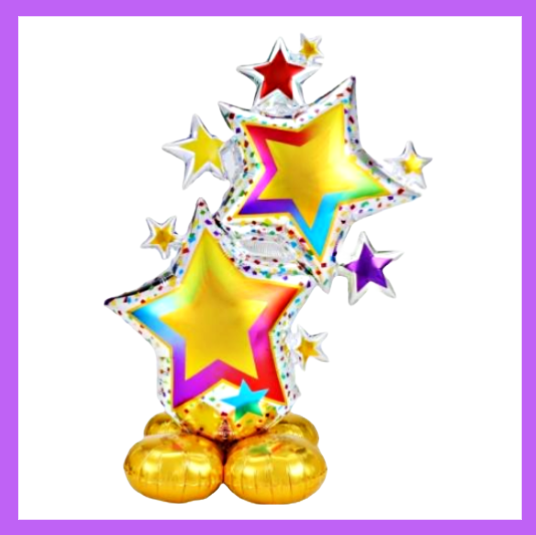 59-inch Rainbow Star Cluster Foil Standing Balloon SB29