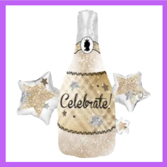 52-inch Champagne Bottle Foil Standing Balloon SB17