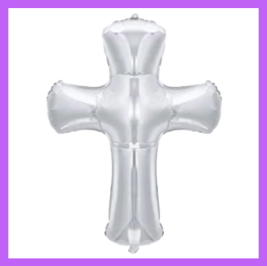 32x24 Inch Silver Cross Foil Balloon R04