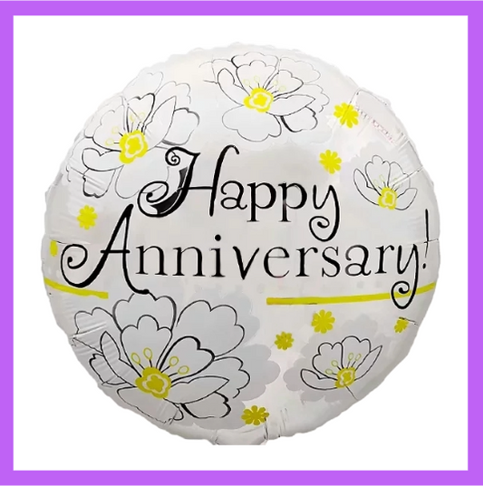 18" Round Foil Happy Anniversary Balloon HA10