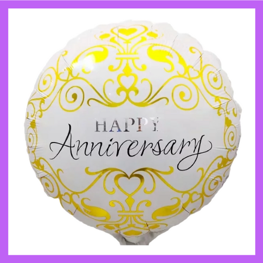 18" Round Foil Happy Anniversary Balloon HA10