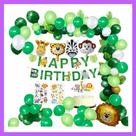 Safari Animal Themed Balloon Garland Arch Kit, DIY or Assembled BG12