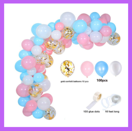 Baby Shower Themed Balloon Garland Arch Kit, DIY or Assembled BG07