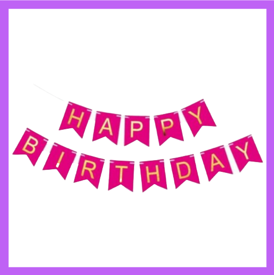 Pink and Gold Birthday Banner BB10