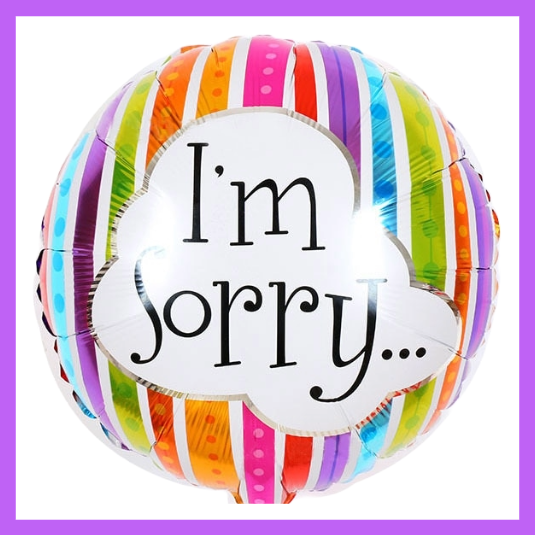 18" I'm sorry round foil balloon IS01