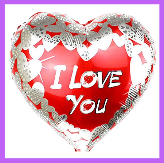 18" Red and Silver I Love You Foil Balloon IL02