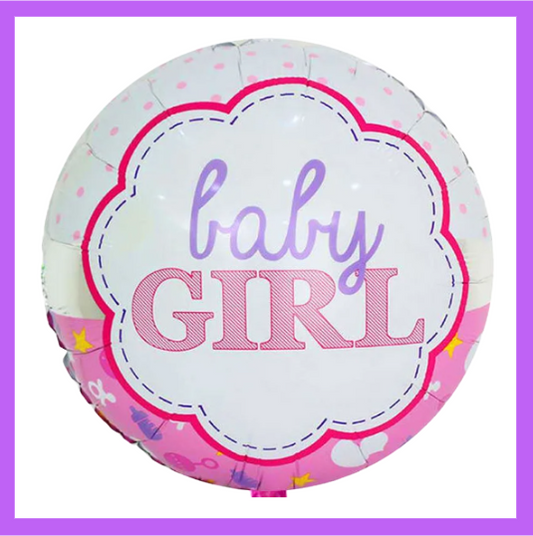 18" Baby Girl Round Balloon GR12